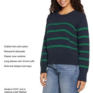 Navy and Green Striped Sweater gap woman’s